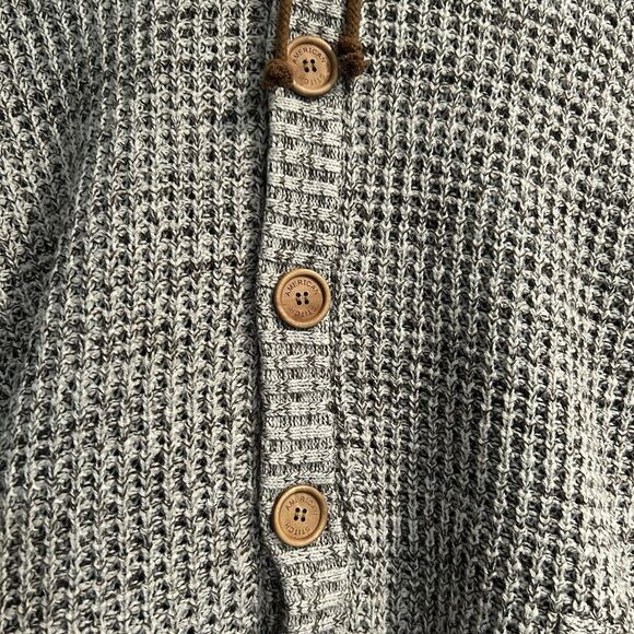 American Stitch Womens Hooded Sweater Medium Elbow Patch Pockets Warm Thick - Picture 3 of 12